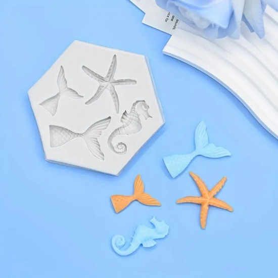 Star Fish, Sea Horse, Fish Tails Silicone Mould