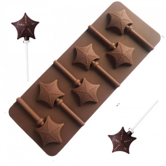 Star Shape Silicone Lollipop Mould 6 Cavity