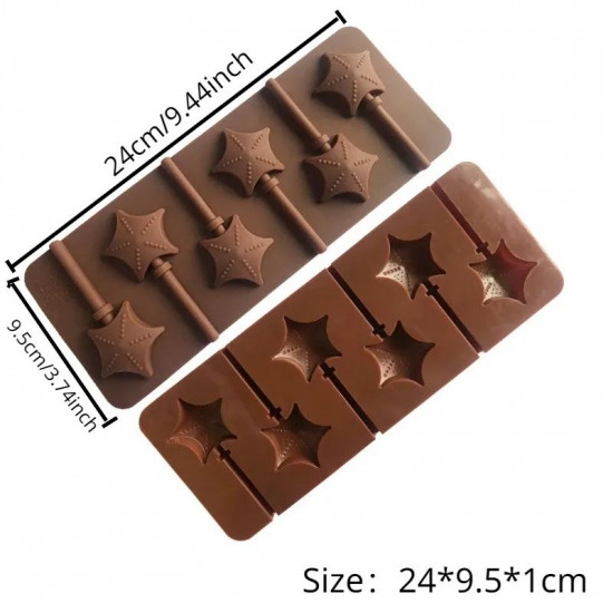 Star Shape Silicone Lollipop Mould 6 Cavity