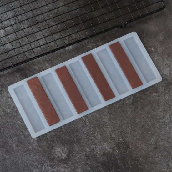 Silicone Chocolate Garnishing Mould - Strip Bar 9 Cavity