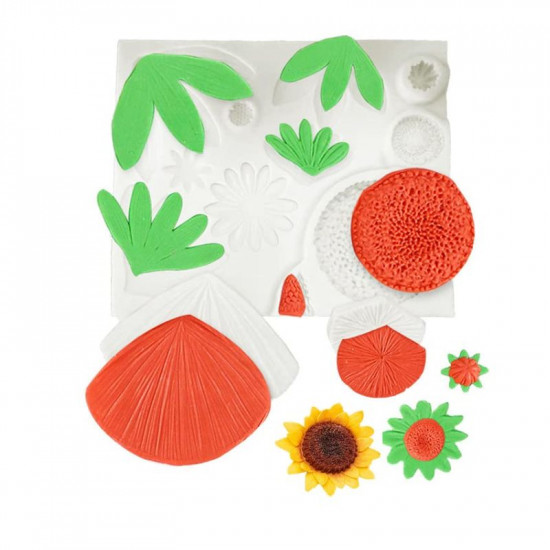 Sunflower Daisy Silicone Mould with 2 Petal Veiner Mould