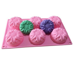 Sunflower Shape 6 Cavity Silicone Mould