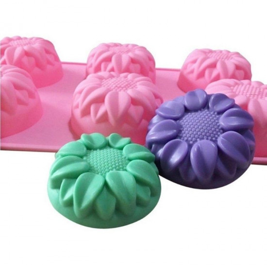 Sunflower Shape 6 Cavity Silicone Mould