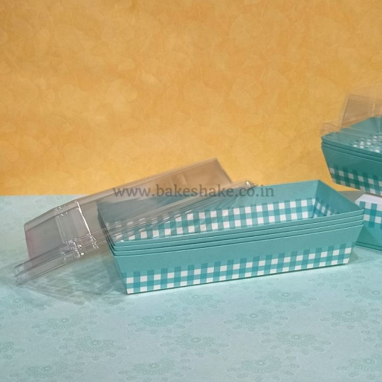 Teal Checks Rectangular Bake And Serve Cake Mould