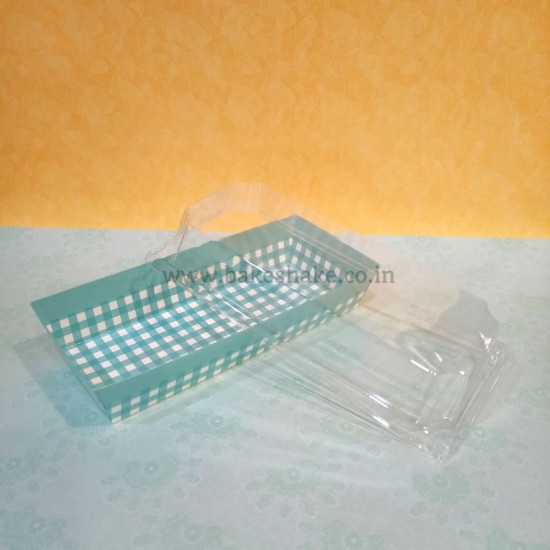 Teal Checks Rectangular Bake And Serve Cake Mould