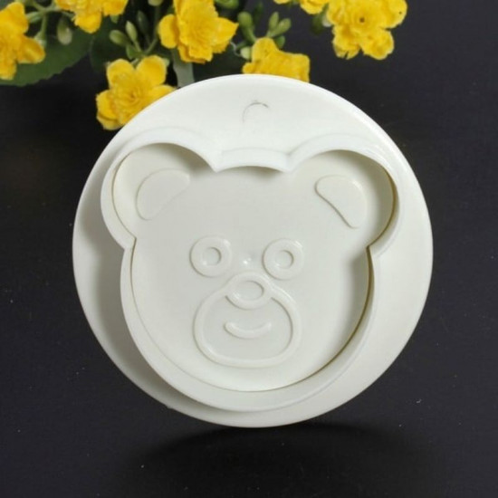 Teddy Bear Face Plunger Cutter Set of 3