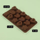 Teddy, Heart and Flower Shape Silicone Chocolate Mould