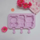 Teddy Kitty 3 Cavity Silicone Popsicle Mould Teddy Kitty 3 Cavity Silicone Popsicle Mould