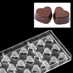 Textured Heart Shape Polycarbonate Chocolate Mould