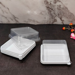 Transparent Mini Cake Box - Square Shape (Set of 5)