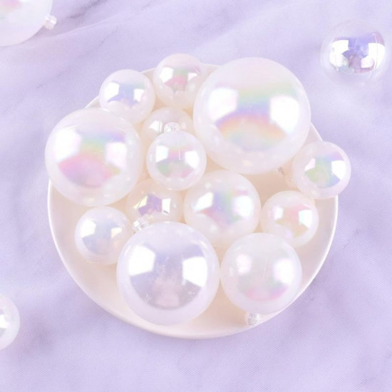 Transparent White Balls for Cake Decoration (12 Pcs)