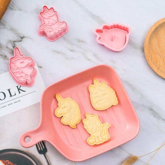 Unicorn Cookie Mould | 3D Mini Fondant Cookie Stampers 