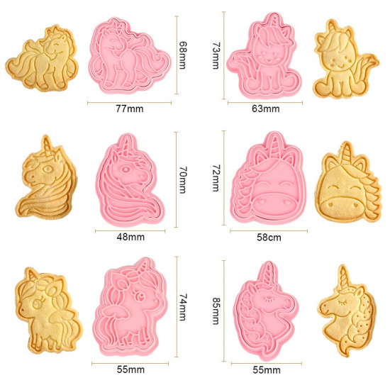 Unicorn Cookie Mould | 3D Mini Fondant Cookie Stampers 