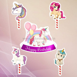 Unicorn Theme Paper Toppers (Set of 5)