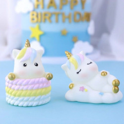 Rainbow Unicorn Miniature Cake Topper (Set of 2)