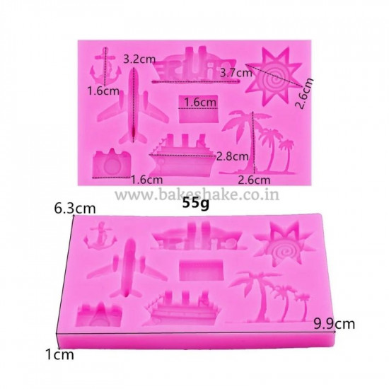 Vacation And Travel Silicone Fondant Mould