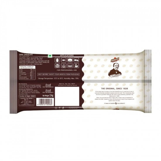 Van Houten Dark Chocolate Couverture (46.5% Cocoa) - 1 Kg