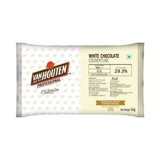 Van Houten White Chocolate Couverture (29.3% Cocoa) - 1 Kg