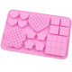 Waffle Flower, Heart, Cube Shape Silicone Chocolate Mould