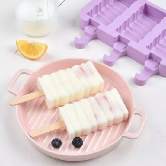 Wave Design 3 Cavity Silicone Popsicle Mould Wave Design 3 Cavity Silicone Popsicle Mould
