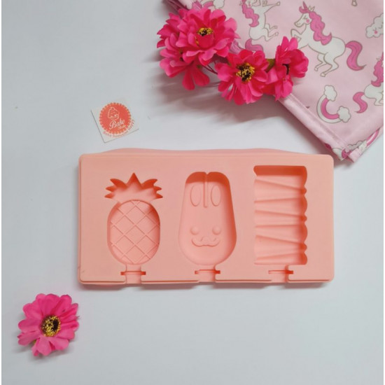 Wave Rabbit Pineapple 3 Cavity Silicone Popsicle Mould