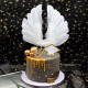 White Angel Feather Wings Cake Topper