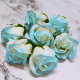 Artificial White Aqua Shaded Rose Flowers (Set of 10)