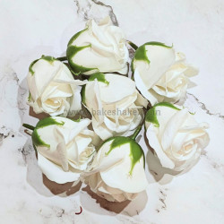 Artificial White Rose Flowers (Set of 10)
