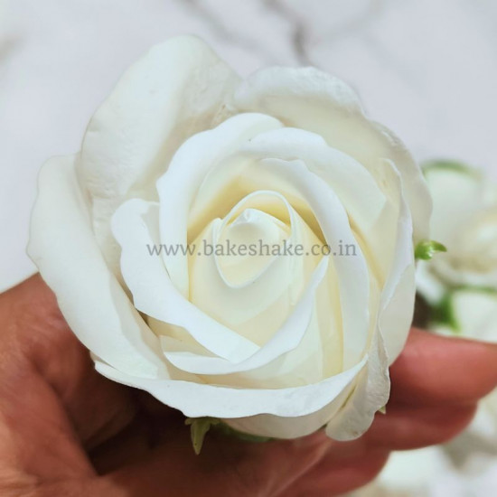 Artificial White Rose Flowers (Set of 10)