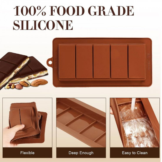 Wide Rectangular Bar Shape Kunafa Chocolate Mould