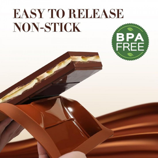 Wide Rectangular Bar Shape Kunafa Chocolate Mould