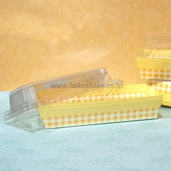 Yellow Checks Rectangular Bake And Serve Cake Mould