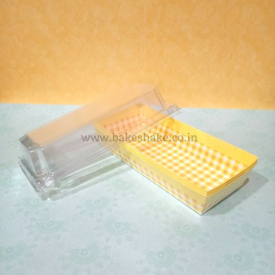 Yellow Checks Rectangular Bake And Serve Cake Mould