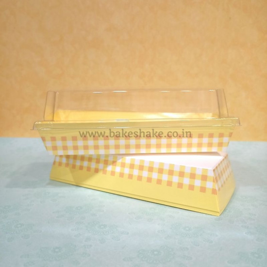 Yellow Checks Rectangular Bake And Serve Cake Mould