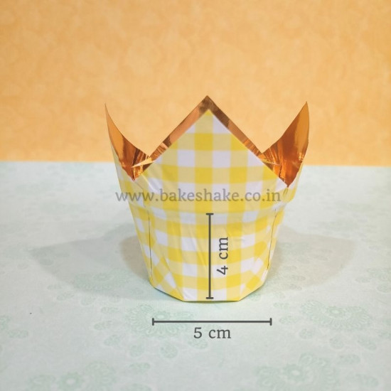 Yellow Checks Tulip Cupcake Liners - 111