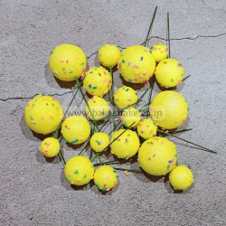 Yellow Glitter With Sprinkles Faux Ball Toppers for Cake Decoration (20 Pcs)