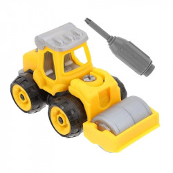 Yellow Road Roller Truck Cake Topper